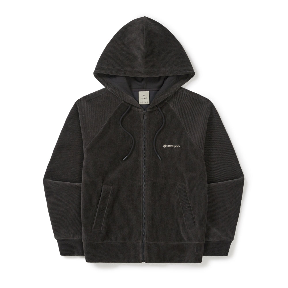 코듀로이 여성 세미크롭 후드 집업 Dark Charcoal