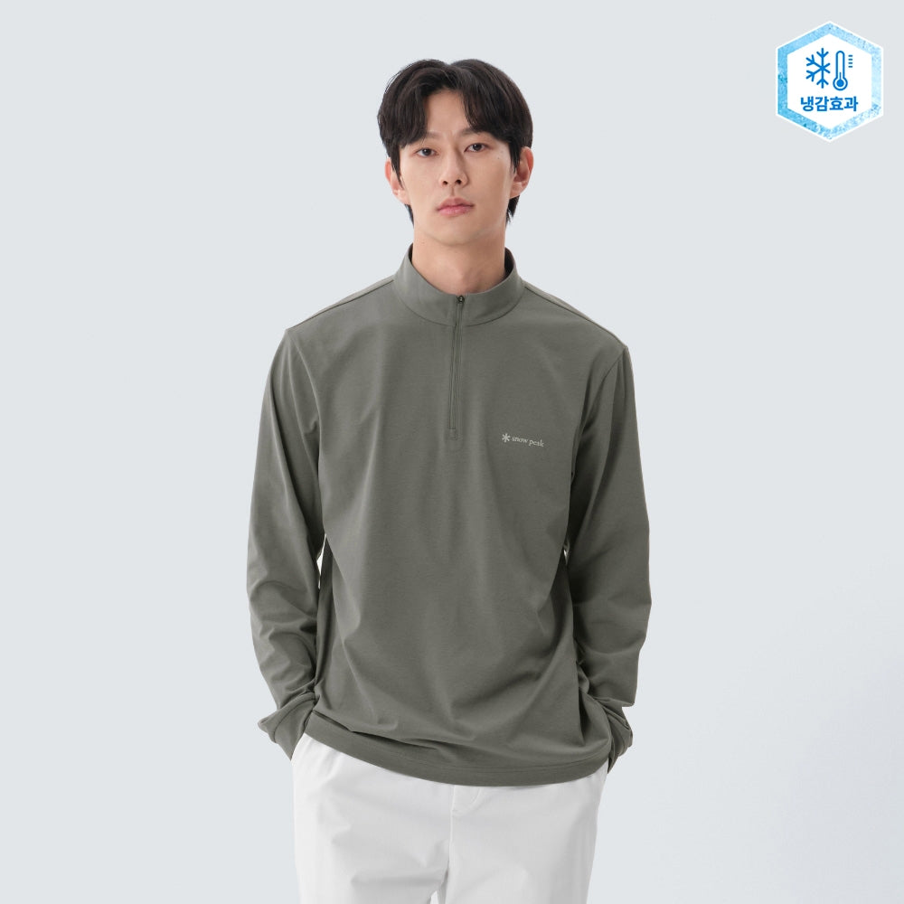 퀵드라이 반집업 긴팔 티셔츠 Dark Gray