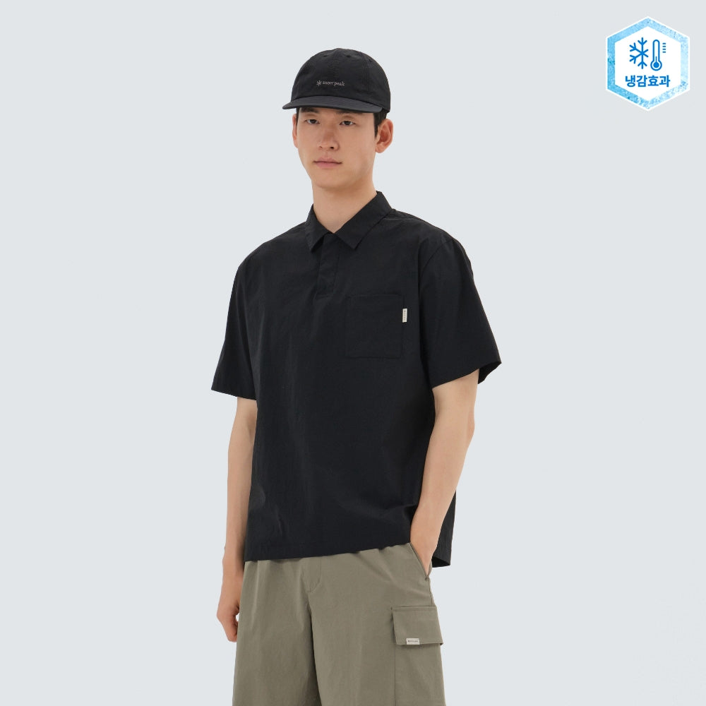 냉감 루트 포켓 반팔 폴로 티셔츠 Black