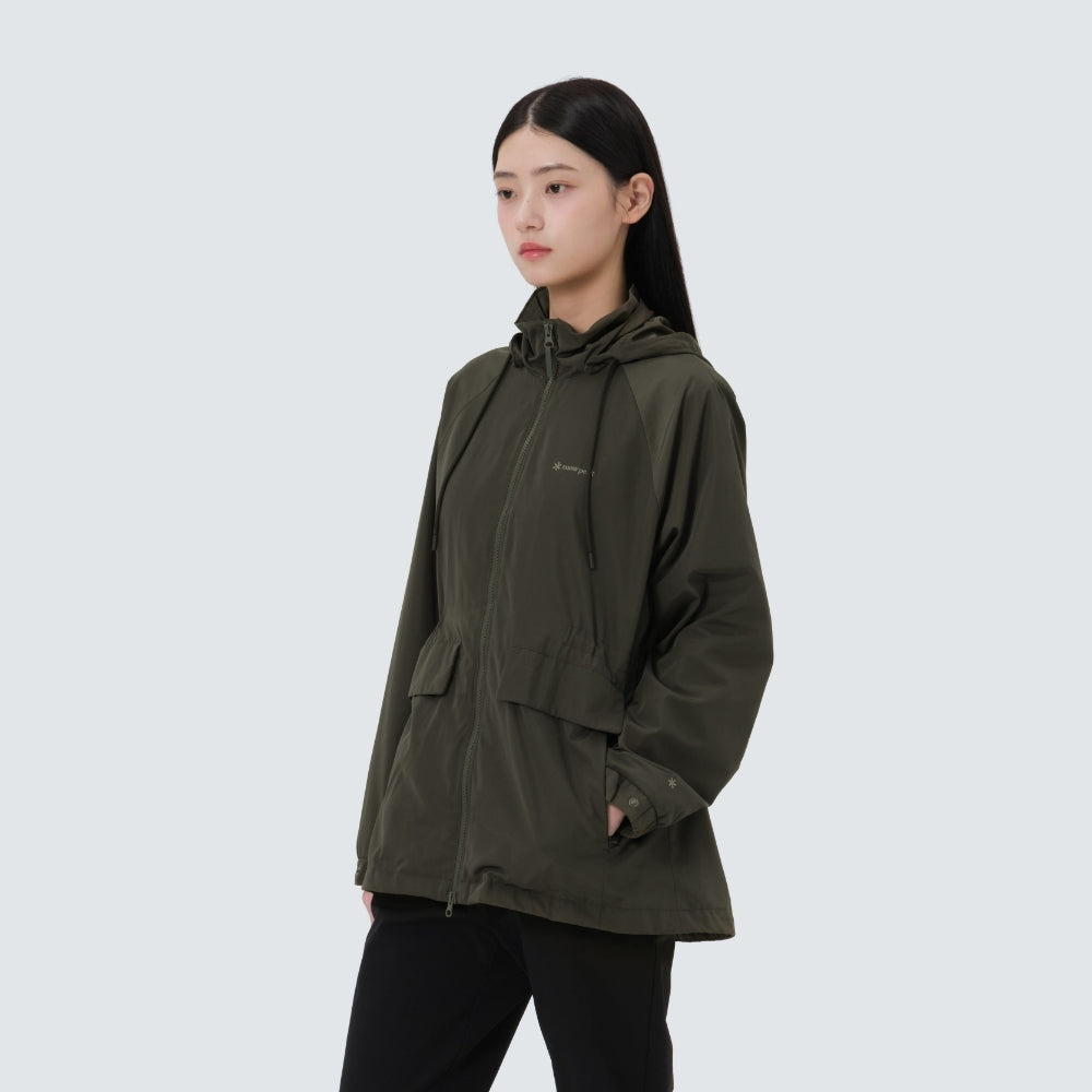 메모리 여성 중기장 바람막이 Khaki