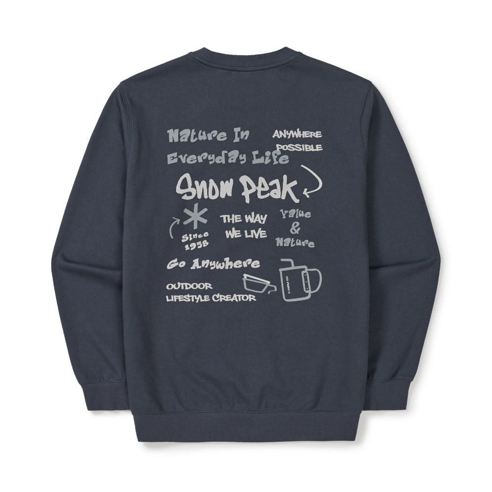 두들 그래픽 맨투맨 Vintage Blue