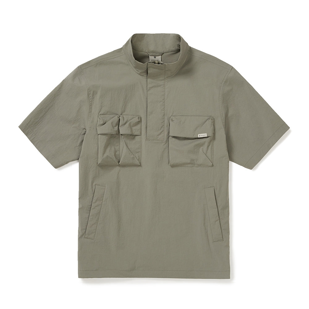 루트 스탠드넥 반팔 아노락 Khaki Gray