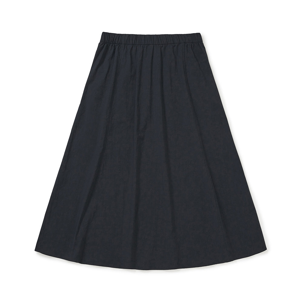 냉감 루트 플레어 롱스커트 Navy