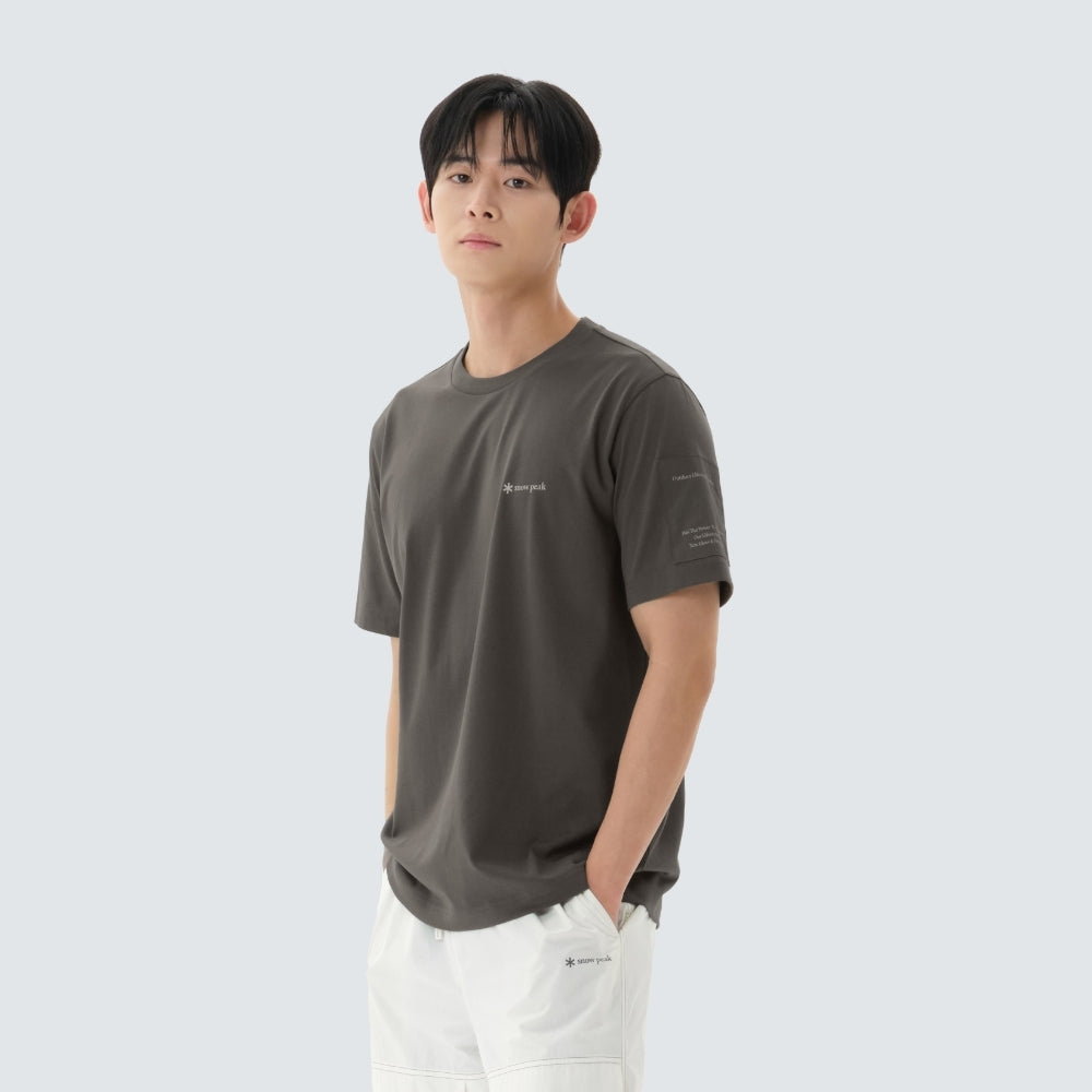 에어로쿨 소매 우븐 패치 반팔 티셔츠 Dark Khaki