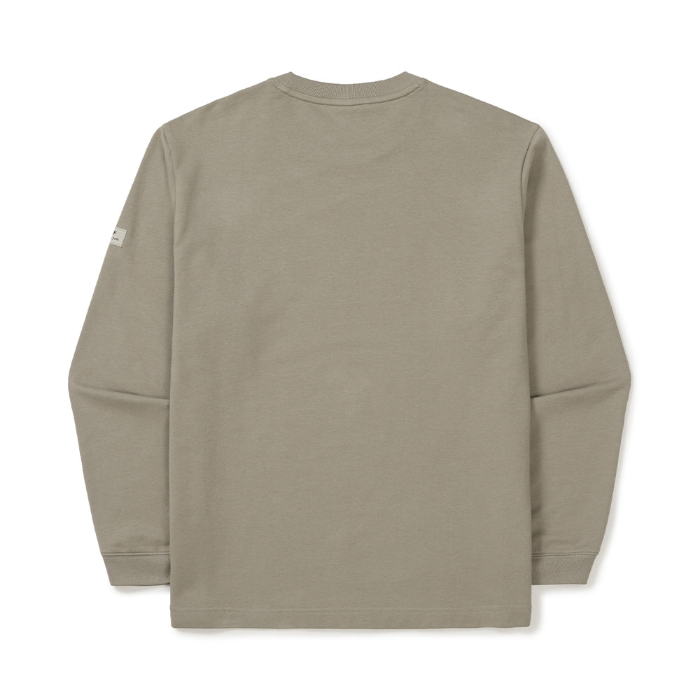 베이직 로고 긴팔 티셔츠 Warm Gray