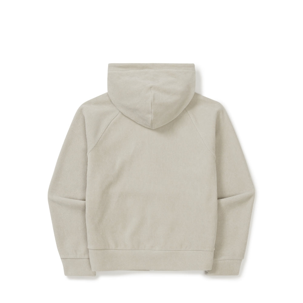 코듀로이 여성 세미크롭 후드 집업 Light Beige