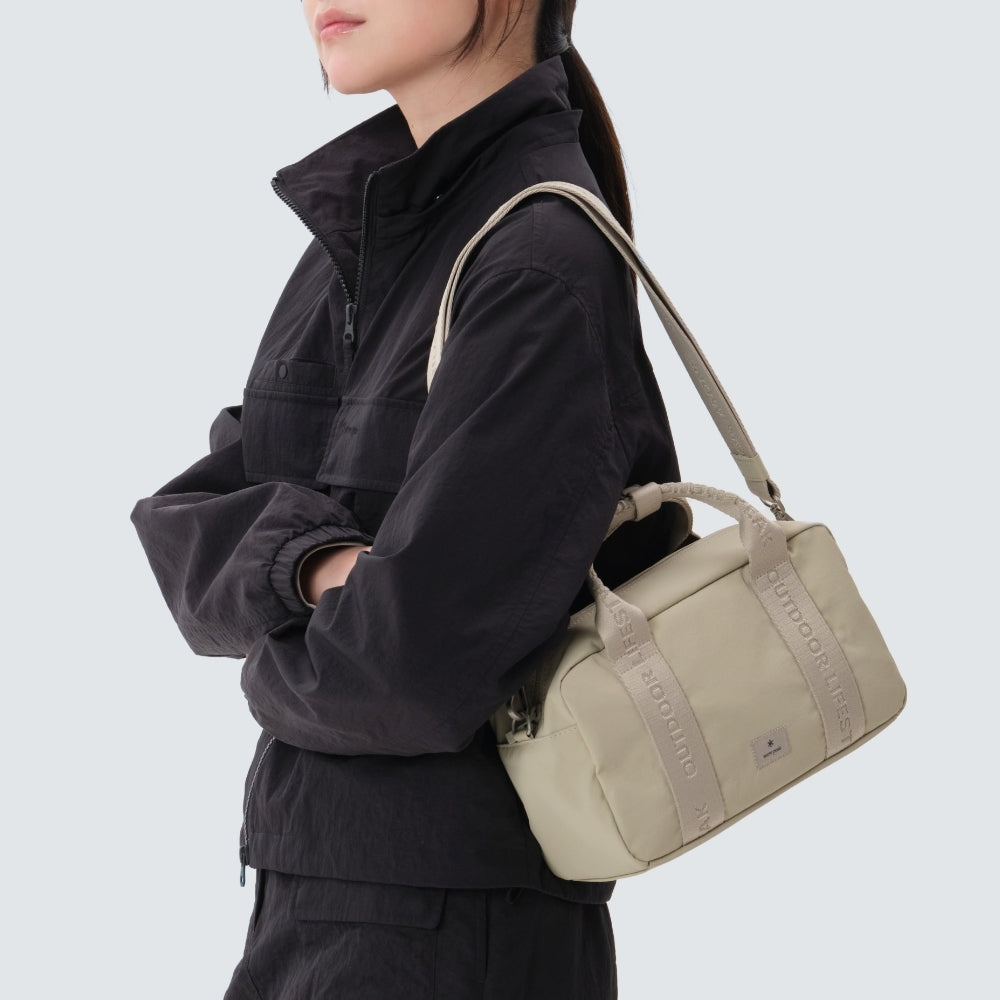 소프트윌 자가드 스몰 볼링백 Light Beige