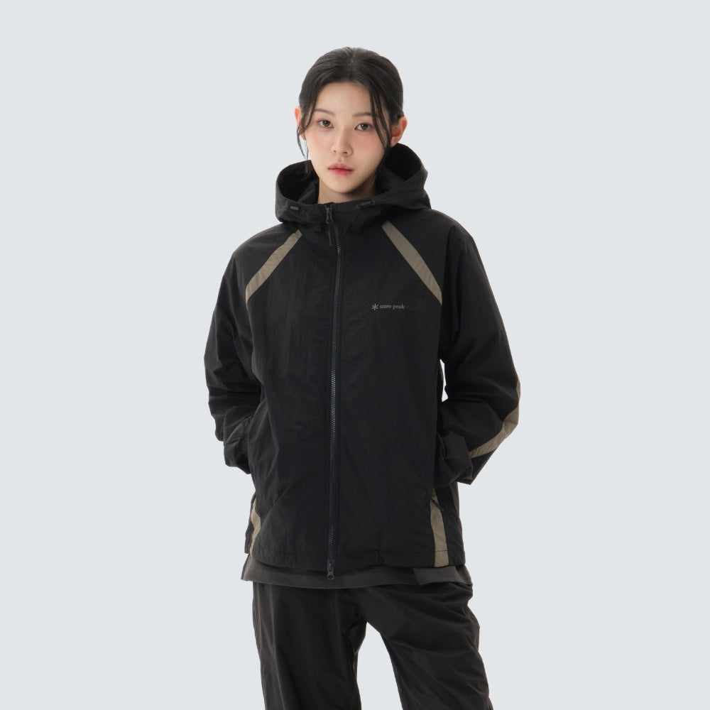 경량 타슬란 컬러블럭 후드 바람막이 Dark Charcoal