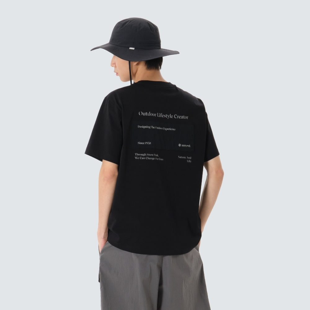 에어로쿨 레터링 우븐 패치 반팔 티셔츠 Black
