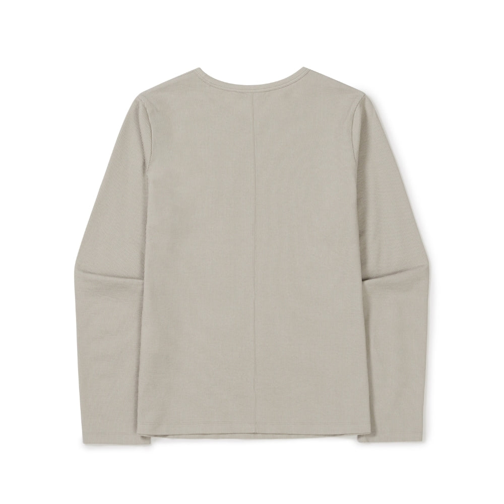 골지 여성 긴팔 티셔츠 Sand Beige