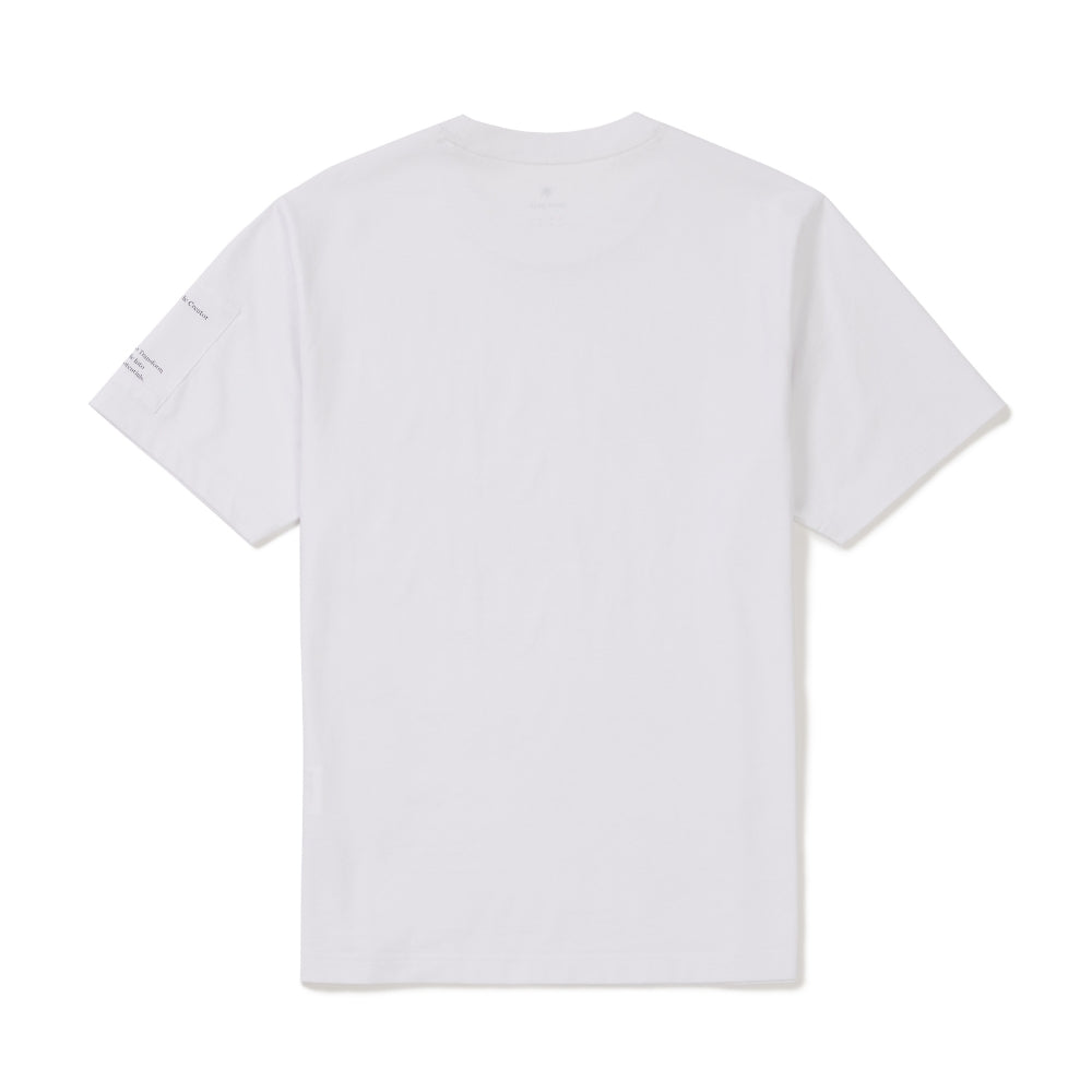에어로쿨 소매 우븐 패치 반팔 티셔츠 White